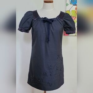 Miss Me Blue Puff Sleeve Tie Front Wedding Dress